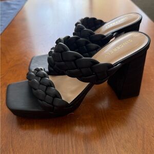 Sincerely Jules Elegant Black Braided Heels